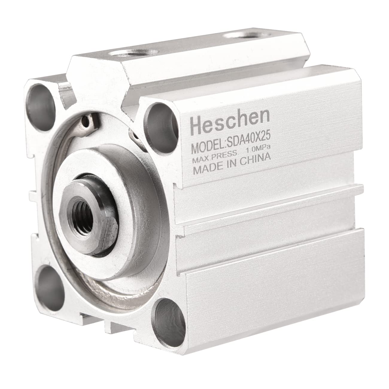 Heschen Pneumatic Compact Aluminum Air Cylinder SDA 40-25 Bore: 40mm Stroke 25mm 1/8 PT Port Size Double Acting (25mm Stroke)