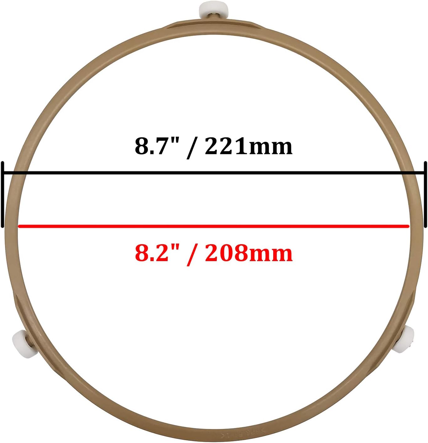 Microwave Glass Turntable Plate Roller Support Wheel Ring, Outer Diamater 8.7" / 221mm - 2Pcs: Home Audio & Theater