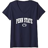 Womens Penn State Nittany Lions Arch Over Navy Officially Licensed V-Neck T-Shirt