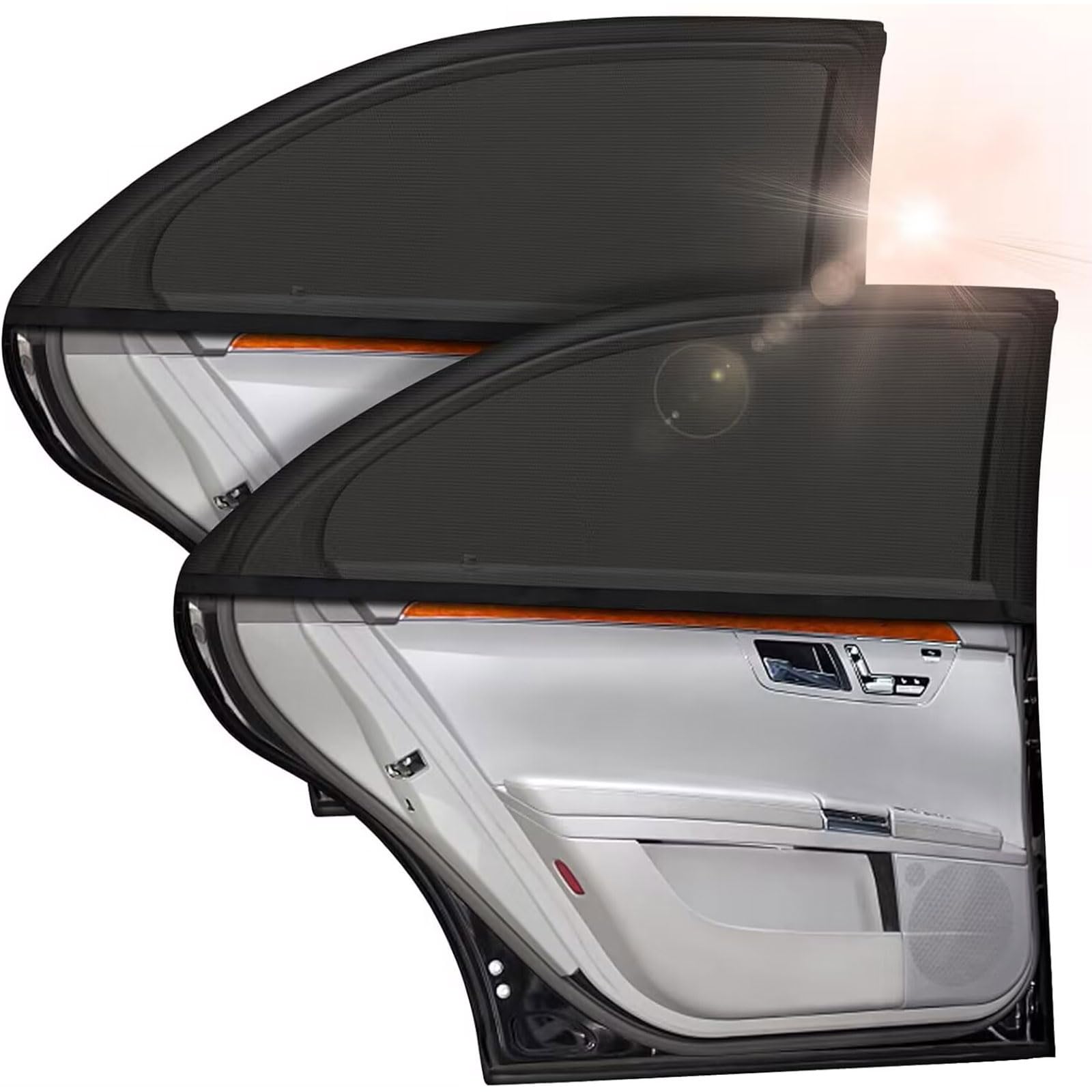 iwiio Car Window Shades for Baby, 2Pcs Universal Window Sun Shade, Car Sun Shade for Baby Adults, Sun Shades for Car Windows, High Elastic Car Shades for Window Baby