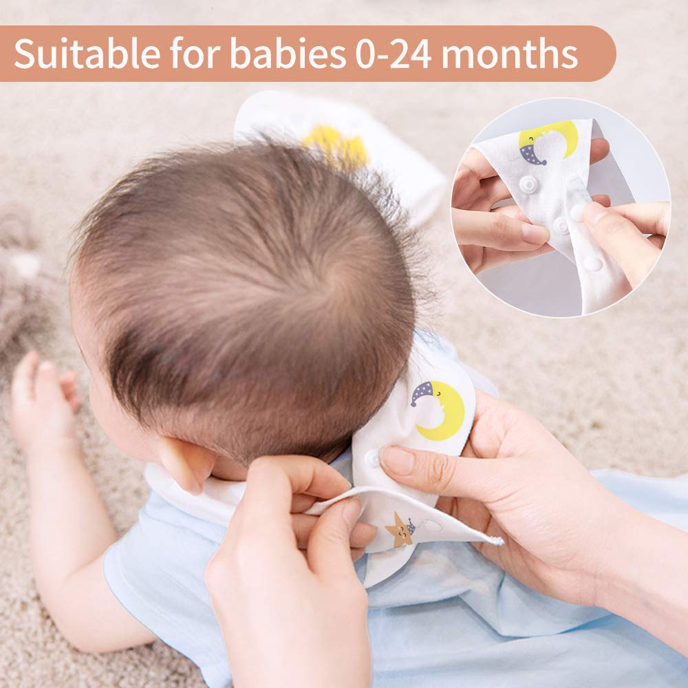 Bandana Drool Bib-Organic Cotton Baby Teething Bib for Boys&Girls, Soft and Super Absorbent, 4 Pack