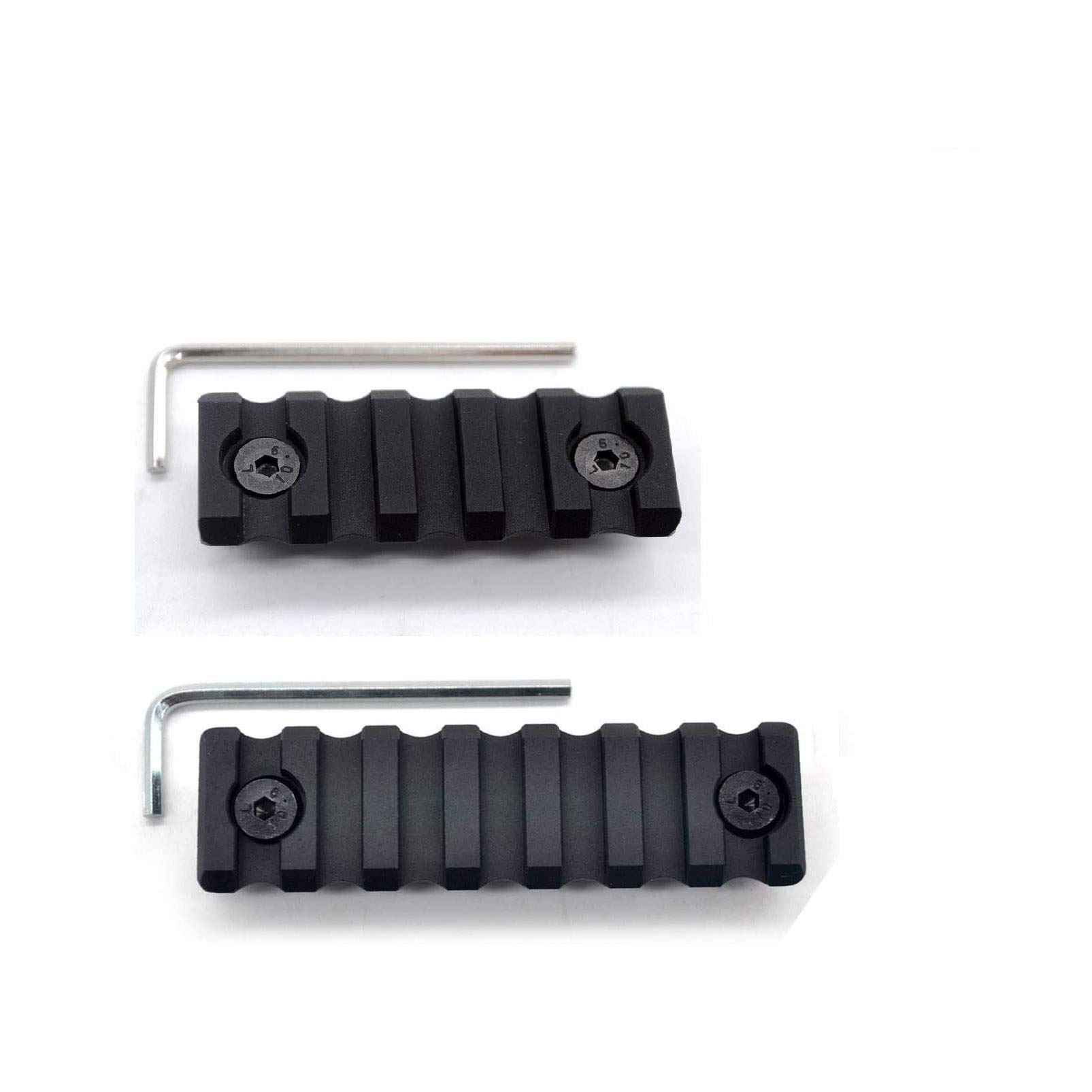 2-Pack Trirock Universal 5 Slots(2.2 Inch) & 7 slots(2.95 Inch) picatinny rail section with dual interface compatible of both KeyMod and MLK handguard rail system- Black
