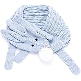 Kids Animal Character Double-Layer Knitted Scarf - Fun Critter Design for Children All Ages