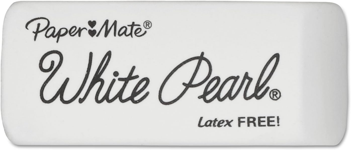 Paper Mate White Pearl Erasers, Large, 3 Count