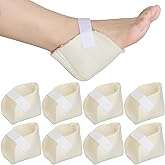 Sosation 4 Pairs Heel Protectors Sheepskin Adjustable Heel Protectors for Pressure Sores Fleece Soft and Comfort Cover for Sitting or in Bed Cushions Pads for Boot Ankle Foot