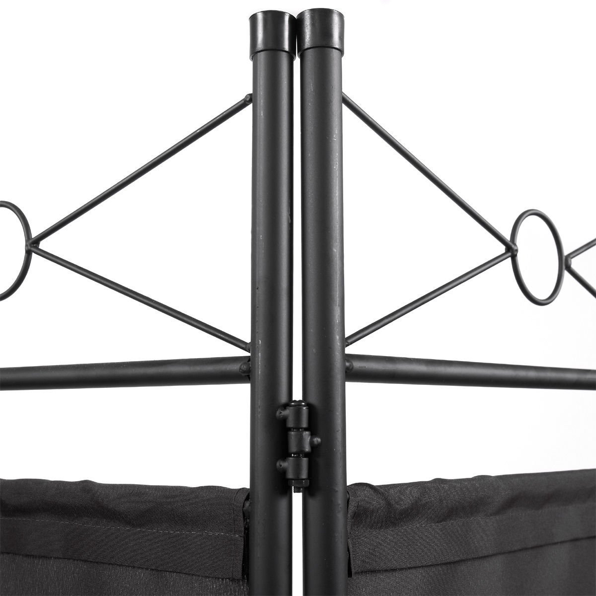 Sandinrayli 4-Panel Steel Room Divider Screen Fabric Folding Partition Home Office Privacy Screen, Black: Industrial & Scientific