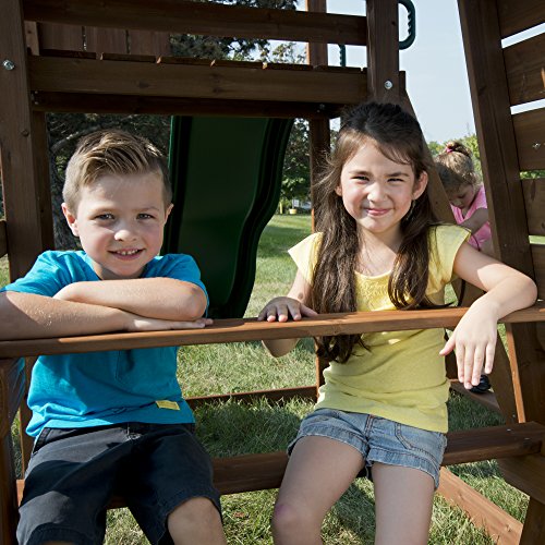 SwingNSlide Mont Eagle Play Set with Two Swings, Two Slides, Rock