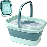 Collapsible Foot Bath – Advanced Foot Soak Tub with Portable Design and Handle – Foldable Pedicure Foot Spa Bowl – Compact an