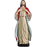 TALPGOD Sacred Heart of Jesus Statue,6 Inch Jesus Christ Figurines Statue Catholic Altar Home Decor,Sagrado Corazón De Jesus-Estatua Hand Painted Renaissance Sculpture Collection