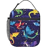ainori Reusable Dragon Lunch Box for Kids Girls Boys Women Adult, Insulated Night Sky Lunch Bag,Polyester Cooler Handbags Case for School Picnic Work Travel Beach or Hiking (Dark Blue)