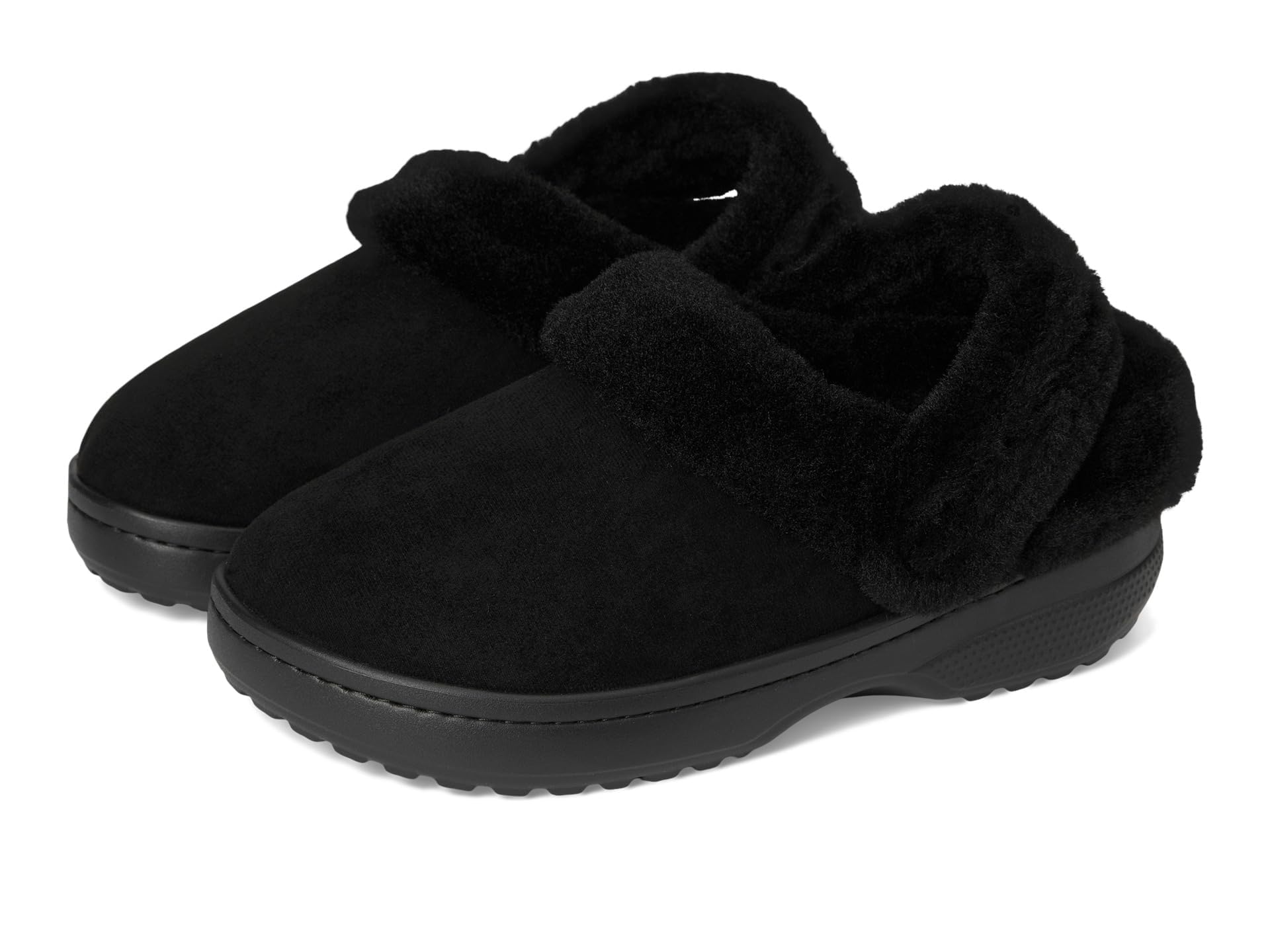 Crocs Unisex Classic Unfurgettable Clogs Black Vegan Suede Men 11, Women 13 Medium Image