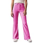 Haloumoning Girls Flare Jeans Kids Fashion Stretchy Denim Pants Bell Bottoms with Pockets