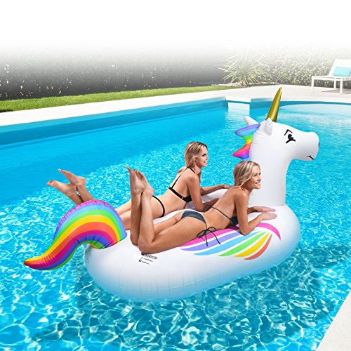 GoFloats-Giant-Inflatable-Unicorn-Includes-Bonus-Unicorn-Drink-Float-Hottest-Giant-Float-of-2018