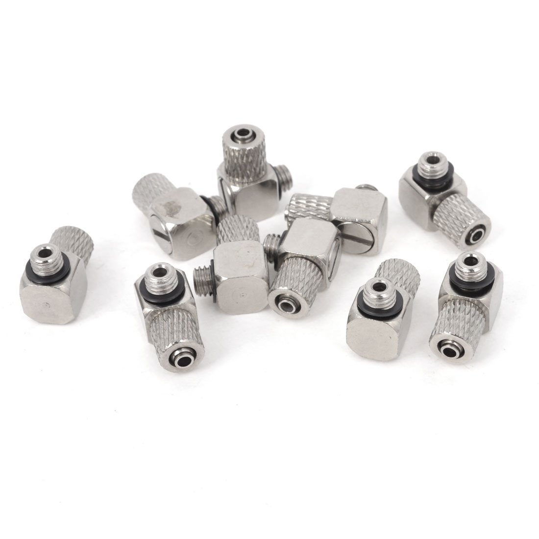 Sourcingmap 10Pcs 5mm Male Thread Elbow Fitting Quick Connector for 3x4mm Air Pipe