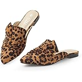 MUSSHOE All-Season Women's Mules:Pointed Toe Backless Loafers:Slip-on Comfortable Dressy Casual Office Business Flat Shoes for Working Woman Aged 25-45