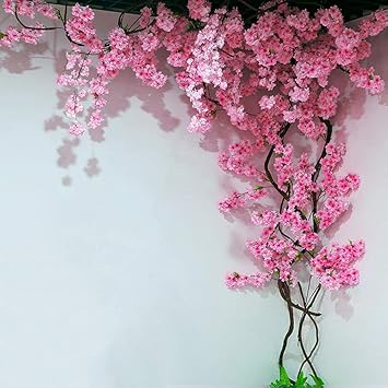 Amazon Co Jp 人工桜の木手作りシルクフラワー屋内屋外ホームパーティー結婚式の壁家の装飾偽のブドウの花 スポーツ アウトドア