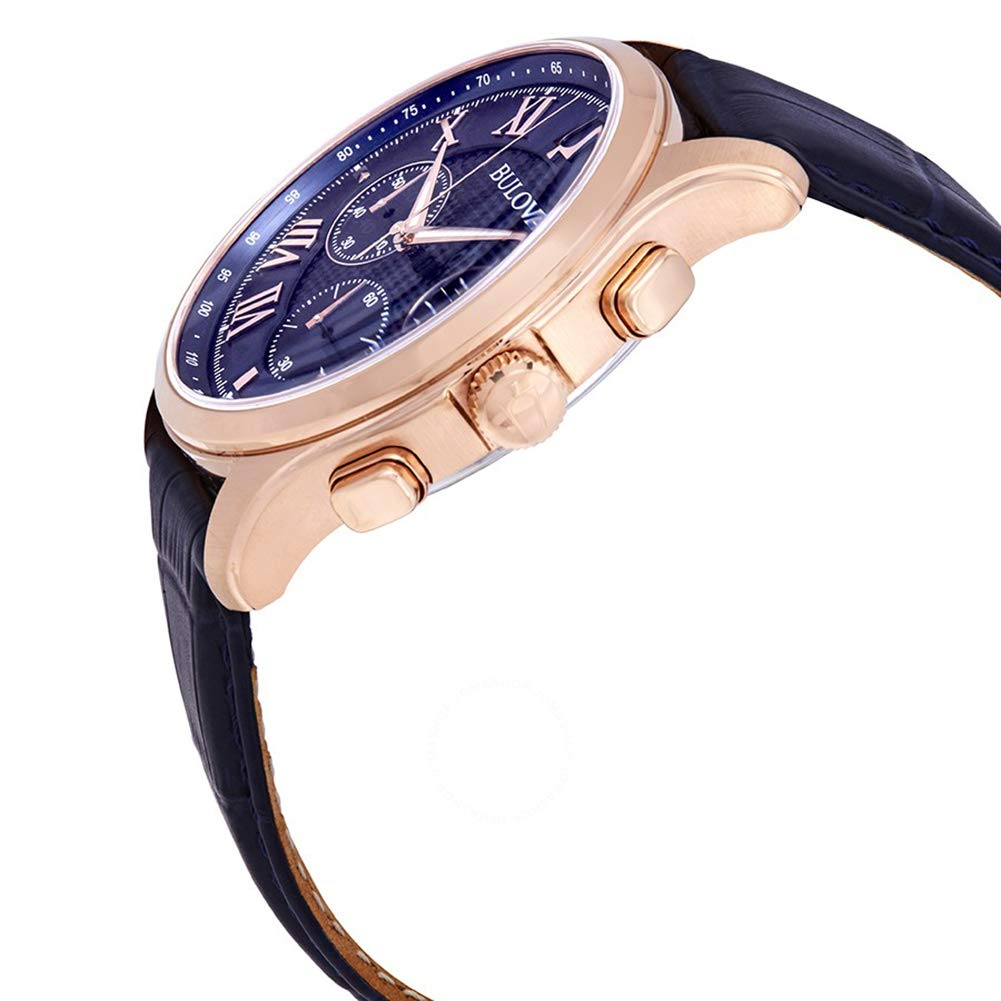 Bulova(ブローバ) メンズ クロノグラフ クォーツウォッチ レザーストラップ付き 97B170