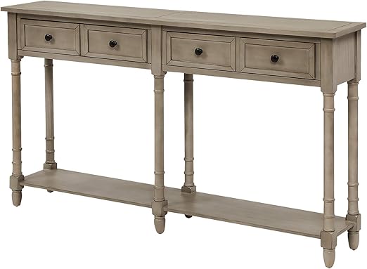 Amazon Com Hooseng Grey Wash Console Sofa Table Easy Assembly