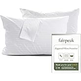 Fairpeak 4 Pack King Size Pillow Protectors with Zipper, Oeko-TEX Certified Pillow Covers, Luxury Hotel Quality Pillow Cases, Soft Breathable, Machine Washable, 20 x 36