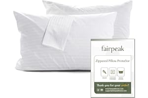 Fairpeak Pillow Protectors with Zipper Standard Size - 4 Pack Pillow Covers Case, Zippered Protectors, Luxury Hotel Quality,2