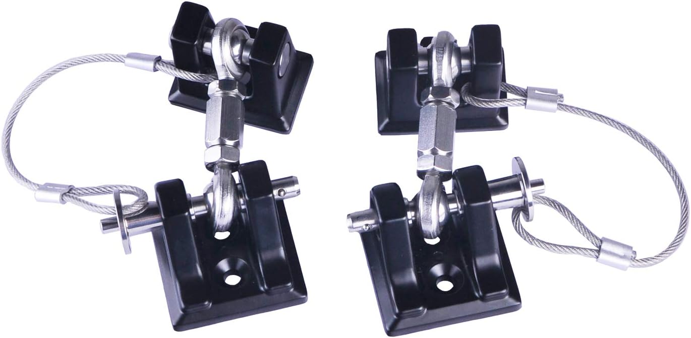 omotor Pair for Jeep Wrangler TJ 2 Doors / 4 Doors(1997-2006) Hood Catch Latch Set Kit Hood Locking Black Aluminum Umlimted