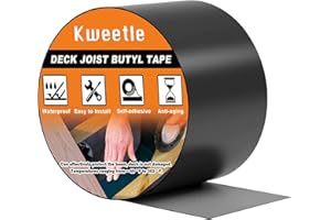 Kweetle Joist Tape for Decking 4" x 50',Butyl Joist Tape Deck Joist Flashing Tape for Wood Beams Building Joists,Waterproof& Super Adhesion&Weather Resistance