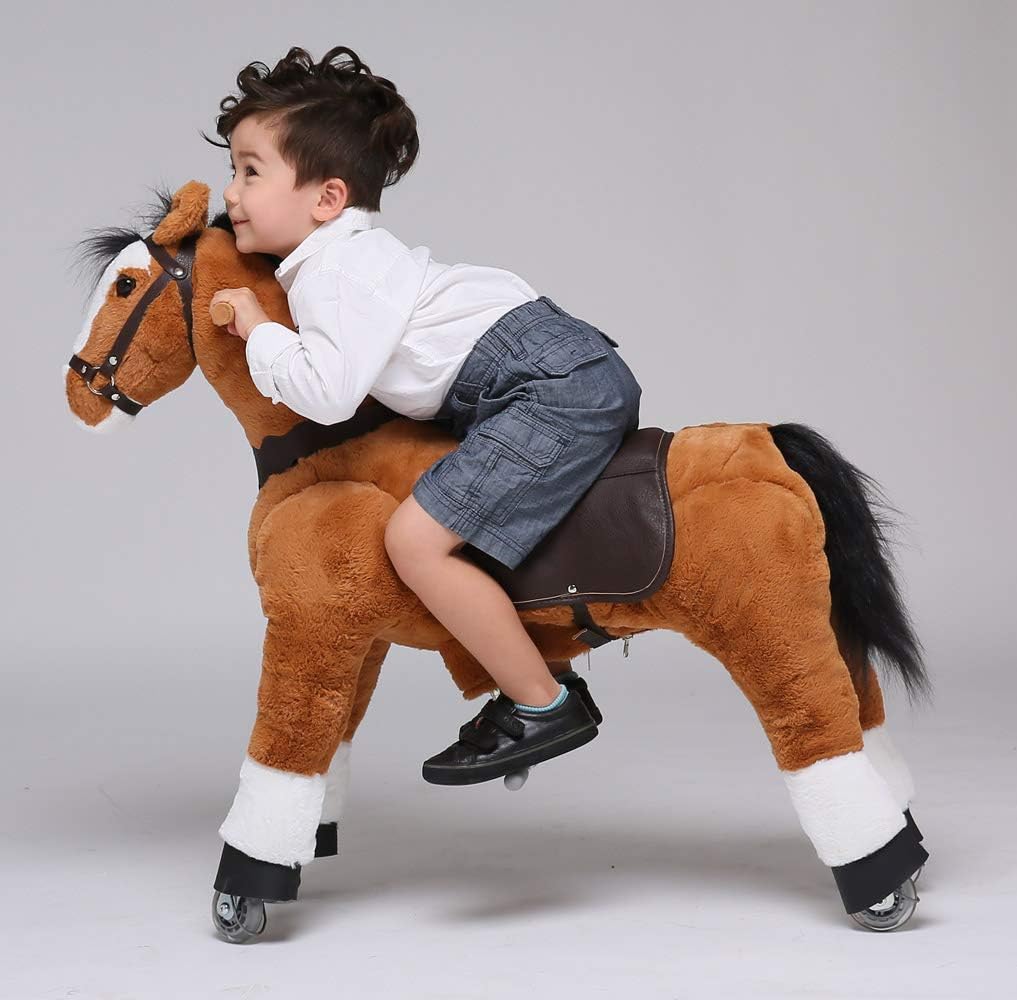 large stuffed horse with saddle