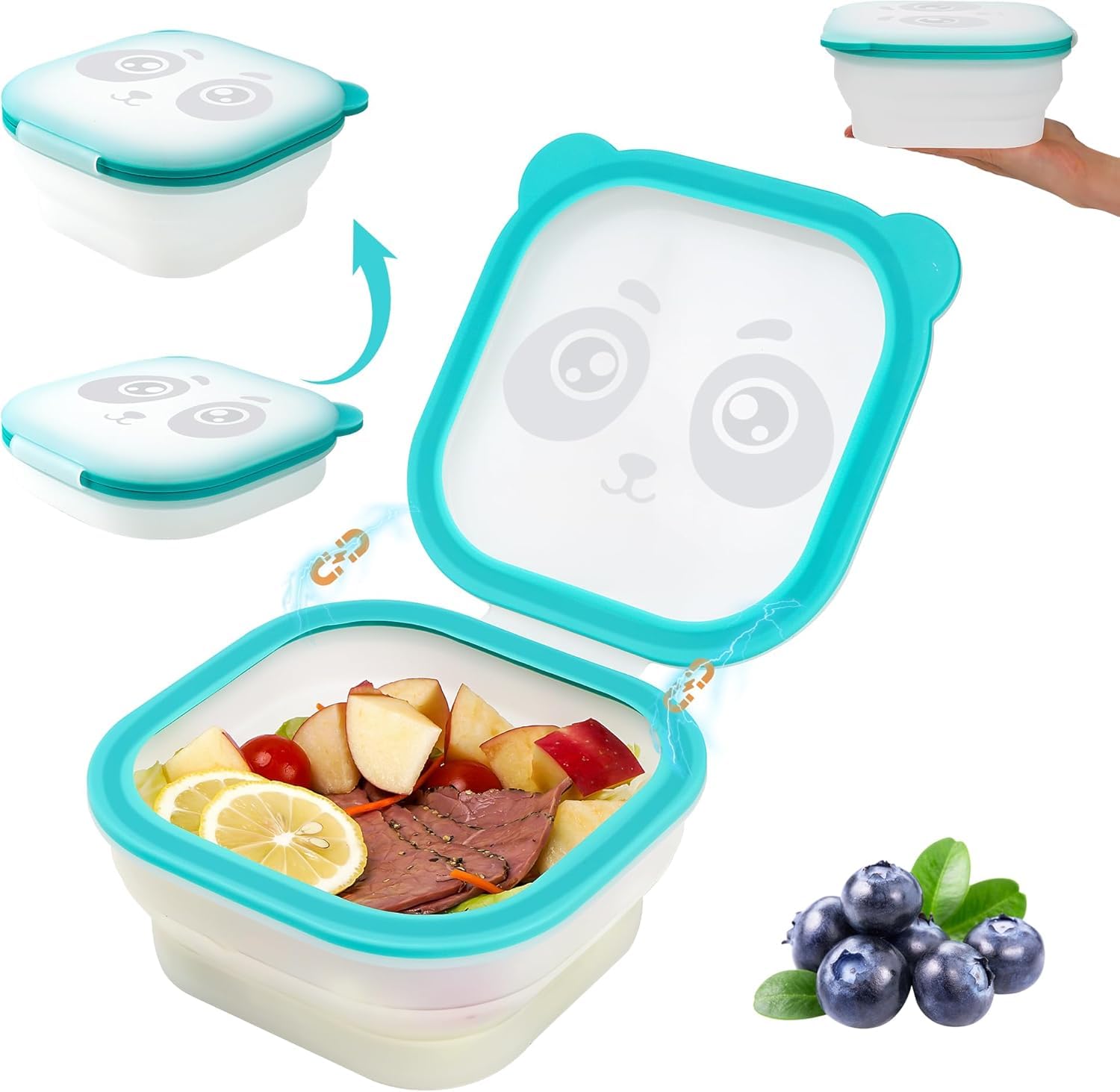 Photo 1 of ******4pack*****Deeponde Magnetic Foldable Food Preservation Box, Reusable Collapsible Food Storage Containers, Leak-Proof Foldable Snack Containers, Airtight BPA-Free Lunch Box for Microwave/Dishwasher/Freezer