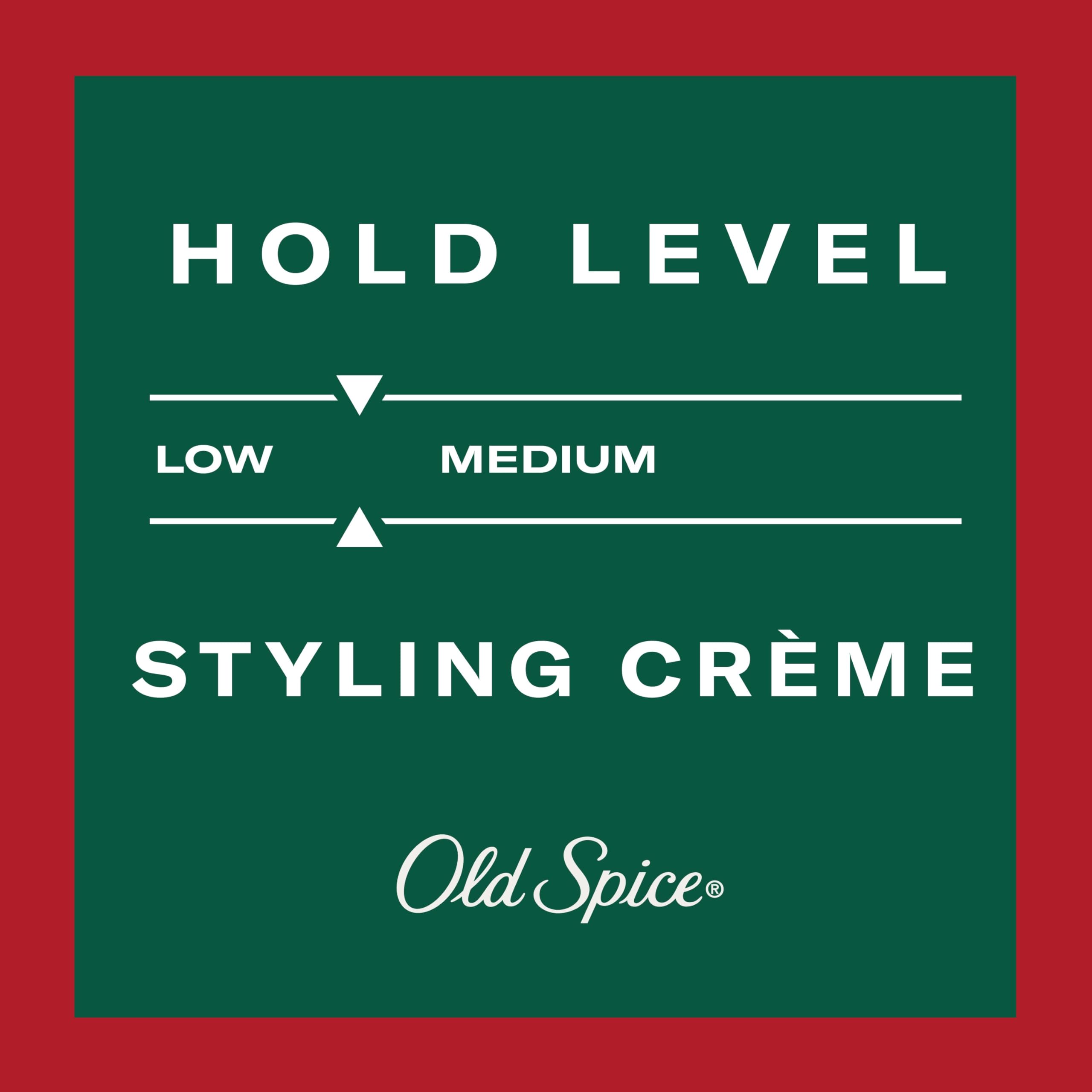 Old Spice No Crunch Crème, Hair Styling Crème for Men, Low Hold, Low Shine, 2.22 Oz