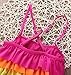 Little Girls Ruffled Rainbow Striped Bathing Suits Bikini Swimwear (Multicoloured, XL(for Girls 5-6Years/ Weight About 55lb))