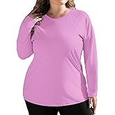 COOTRY Women's Plus Size UPF 50+ Sun Shirts Long Sleeve Workout Hiking Tops UV Protection Rash Guard Quick Dry Swim Shirt