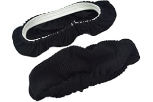 baotongle Black Polyester Elastic Stretch Chair Arm Covers, Machine Washable Office Chair Armrest Covers (Set of 2)