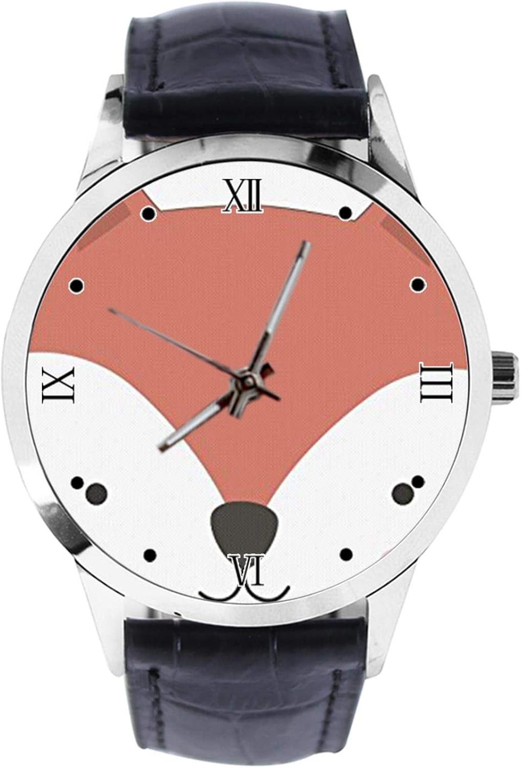 Lustige süße BabyArmbanduhr mit FuchsGesicht Happy Comic Tier Custom Armbanduhr Unisex Analog