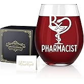 Perfectinsoy Pharmacist Wine Glass, Funny Stemless Wine Glass for Pharmacists, Pharmacists Gifts for Women Men Coworker Pharmacy Technician, Birthday Present for Pharmacy, Nurses Week Gifts