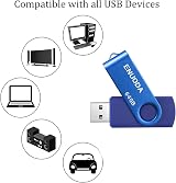 ENUODA 64GB USB 2.0 Memory Stick Blue Swivel USB Flash Drive view 3