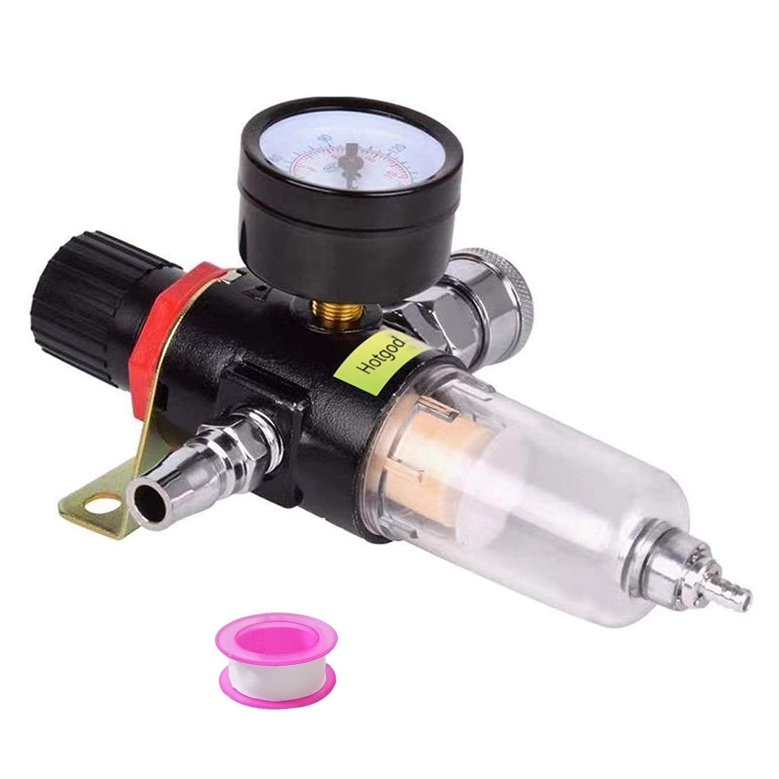 Hotgod 1/4" BSP Air Filter Regulator Compressor Moisture Trap Oil Water Lubricator for Compressor and Air Tools