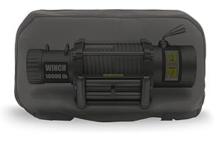 TUYUU Winch Cover, Heavy Duty Waterproof and Dustproof Neoprene Winch Protection Cover with Drawsting, UV-Resistant Dust Cover For Electric Winches From 8000-12000Lbs (Fit 12000lbs)
