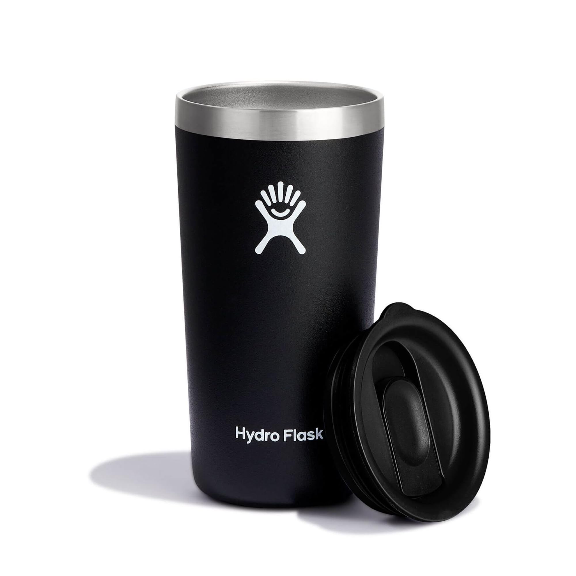 Hydro Flask - All Around Tumbler 355 ml (12 oz) with Closable Spill Proof Press-In Lid - Stainless Steel Double Wall Vacuum Insulated - Black