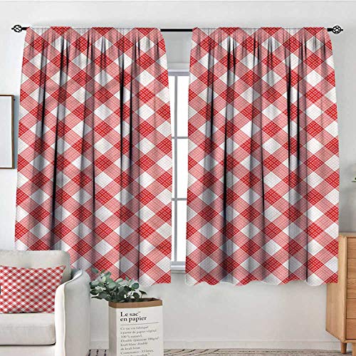 Pricetextile Plaid Printed Backout Curtains Diagonal Gingham