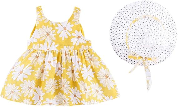 Amazon Co Jp 夏 ベビードレス ワンピース 女の子 カジュアル 花柄 ロングドレス 子供服 スカート ビーチ ディズニー 七五三 入学式 卒業式 通園 発表会 旅行 海辺 こどもの日 プレゼント 出産祝い 帽子付き 2点セット ノースリーブ 可愛いプリント 子ども お姫様 服