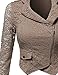 Awesome21 Women's Gorgeous Lace Delicate Short Blazer Jacket with Zipper Closure