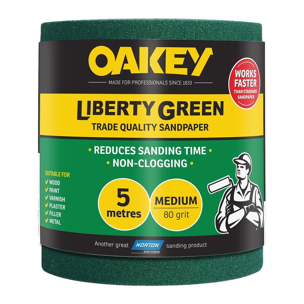 Liberty Green Sanding Roll 115mm x 5m Medium 80g