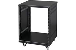 Ktaxon 12U Rack, 4/12/16/22U AV Rack Recording Studio Racks with Removable Side Panels, Lockable Casters and Special Vent Design, Server Rack for 19 Inch Rack Mounting (12U)