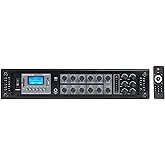 Rockville RCS650-6 650 Watt 6-Zone 70V Commercial Amplifier, Bluetooth, USB/SD/FM Playback, Rack-Mountable, for Restaurants & Offices