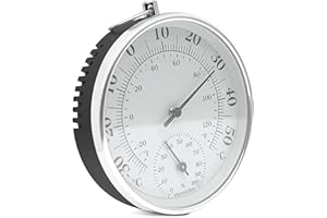Outdoor Thermometer - Large Number Indoor Outdoor Thermometer | 3.84in Battery Free Temperature Gauge | Humidity Gauge For Pa