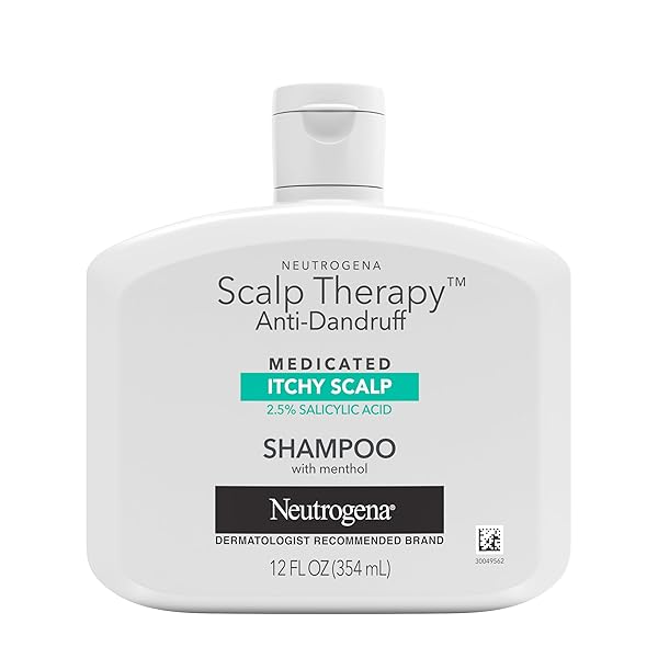 NEUTROGENA SCALP THERAPY ANTI-DANDRUFF SHAMPOO FOR ITCHY SCALP, 2.5% SALICYLIC ACID WITH PEPPERMINT FRAGRANCE, 12 FL OZ