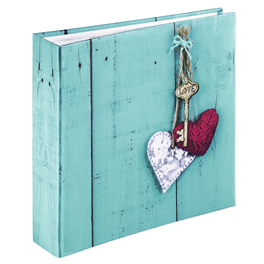 Hama "Rustico" Photo Album, 100 white pages (50 sheets), Slip-in Album for 200 photos in 10 x 15 cm format, Love Key
