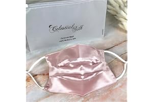 Celestial Silk 100% Mulberry Silk Face Mask with Nose Wire - Reusable Pure 22 Momme Silk Face Covering