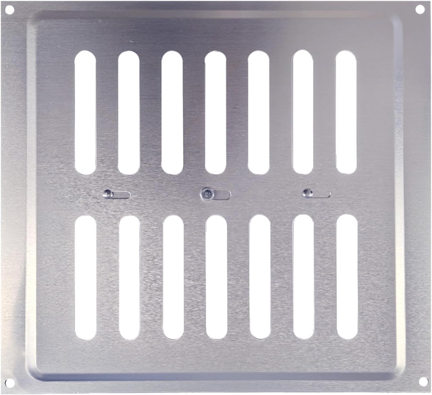 Aluminum Louvre Air Vents 9” x 9” Satin Aluminium/Metal Chrome Effect Wall Grille Internal Vent Covers Ventilation Grilles for Cupboard Wardrobe Ventilation1 Pack.