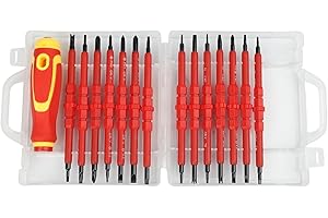 Magnetic Insulated Electrician Screwdriver Set, 28-in-1 with Dual Head Bits, 1000V Safety, Chrome Vanadium Steel for Electric